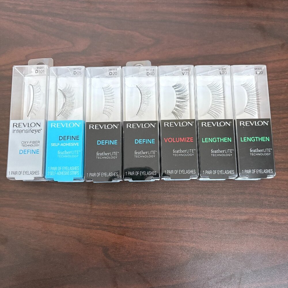 Revlon Fake Lashes Bundle Feather Lite Oxy Fiver Define Volumize Lengthen Glam